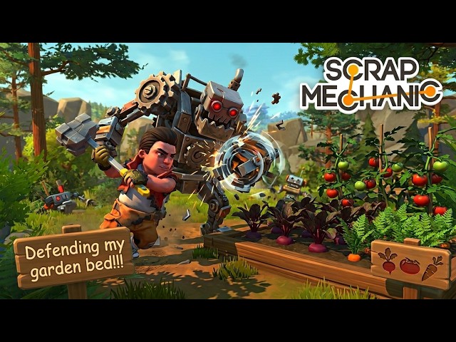 I Defended My FARM Against HUGE Farmbots in Scrap #1