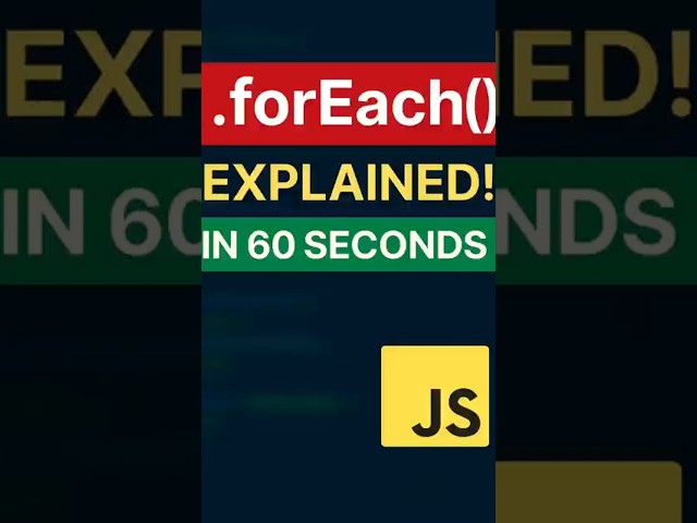 What is forEach Method in JavaScript? 🔁 Explained in 60 Seconds! #foreachloop #foreach #coding