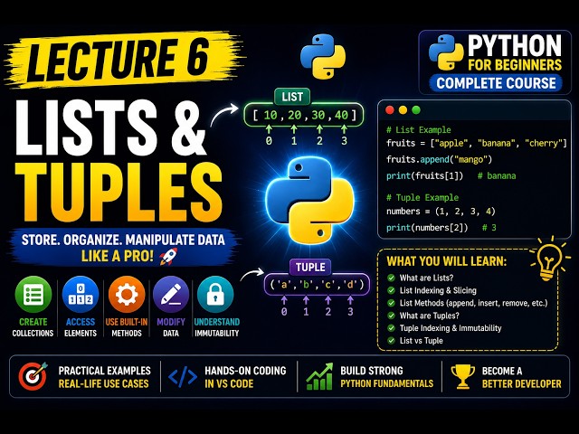 Python Lecture 6 | Functions in Python | Parameters, Arguments, Return & Scope