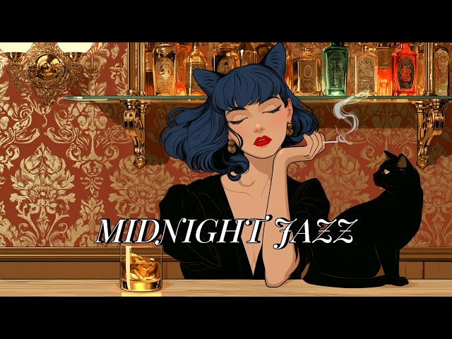 Late Night Focus & Work 💻 NOIR Cat Jazz Bar 🍸 Smooth Beats for Midnight Alone Time