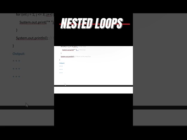 DAY 9/60 of learning java|Nested loops in java