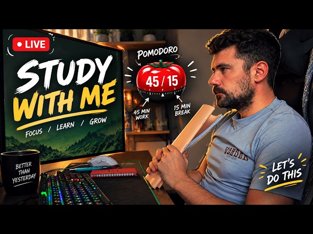 LIVE | 2 HOUR STUDY WİTH ME | English & Coding (45/15 Pomodoro) - DAY 1