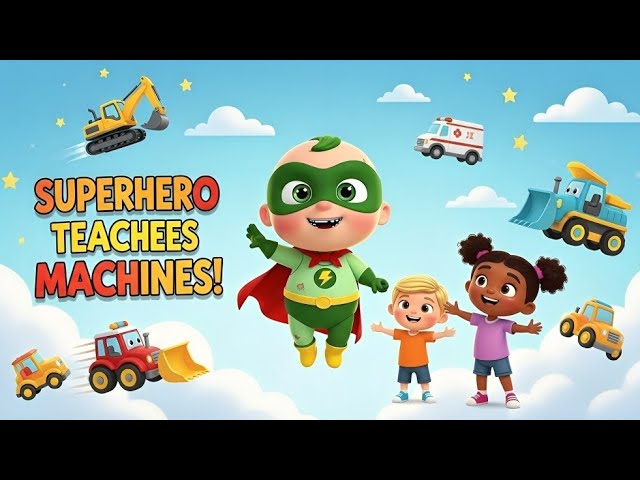 🦸‍♂️ Superhero Teaches Machines to Kids 🚜🚑 | Fun Learning for Children | Hulak Kids USA 