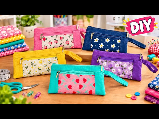 Don’t Throw Away Your Fabric Scraps! Make This Cute Fabric Bag | Best Fabric Wallet sewing tutorial