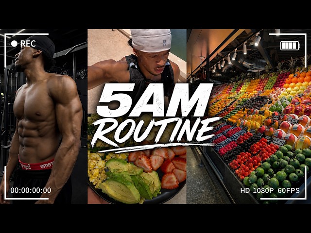 REALISTIC 5AM MORNING ROUTINE (Gym, Cardio & Healthy Meals)