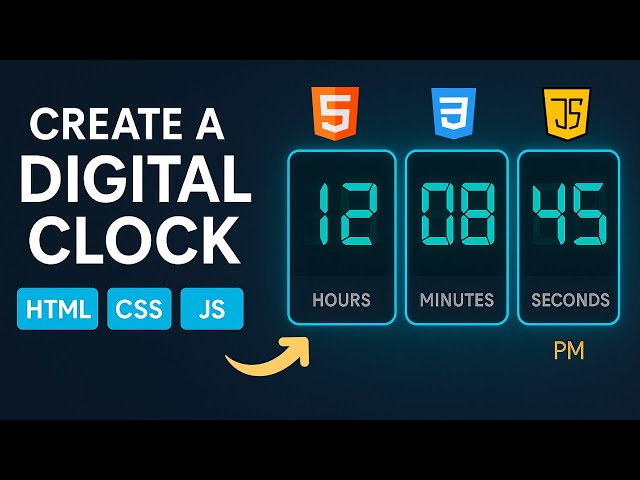 Create a Digital Clock Instantaneously with HTML CSS and JS!