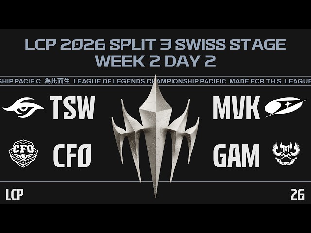 [EN] TSW vs MVK | CFO vs GAM | LCP 2026 Split 3 Swiss Stage Week 2 Day 2