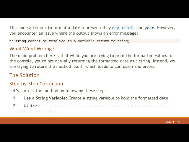 How to Properly Return a String in Java's toString Method