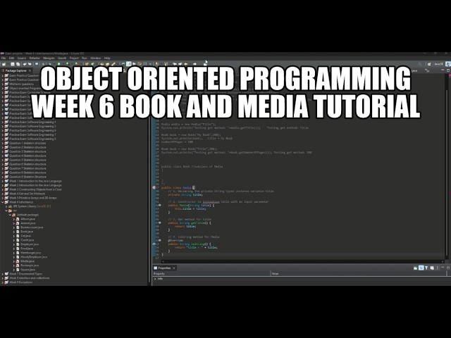 Object oriented programming week 6 Book and Media tutorial