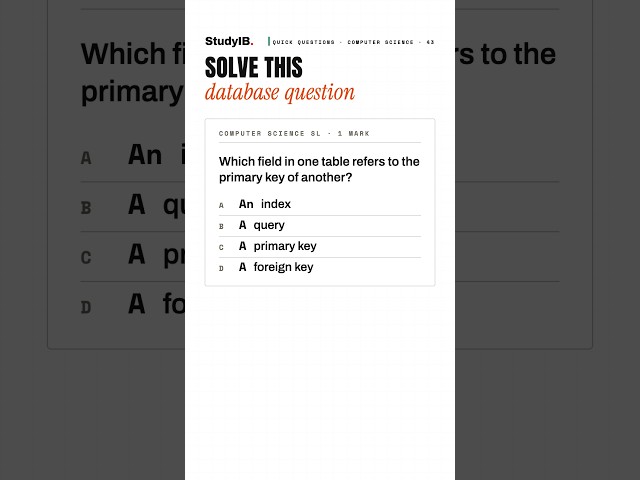 The field that links two tables (IB Computer Science)