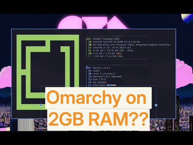 Omarchy running on 2011 X220 2GB RAM (with room to spare)
