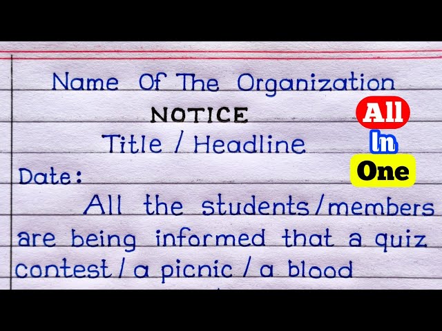 How To Write A Notice In English | Notice Writing | Notice Writing Format |
