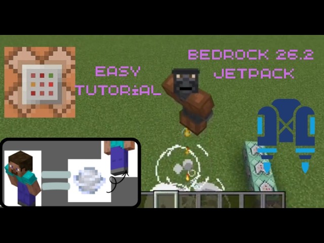 Bedrock 26.2 easy command block jetpack minecraft #minecraft #minecraftcommandblock