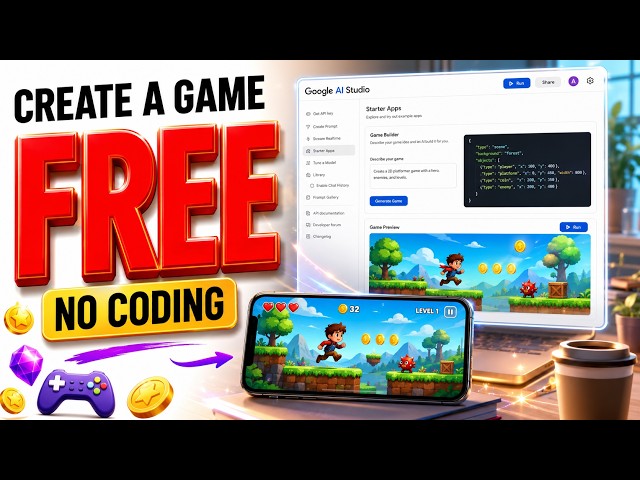How to Create a Game in Google AI Studio for FREE | Complete Beginner Tutorial (No Coding)