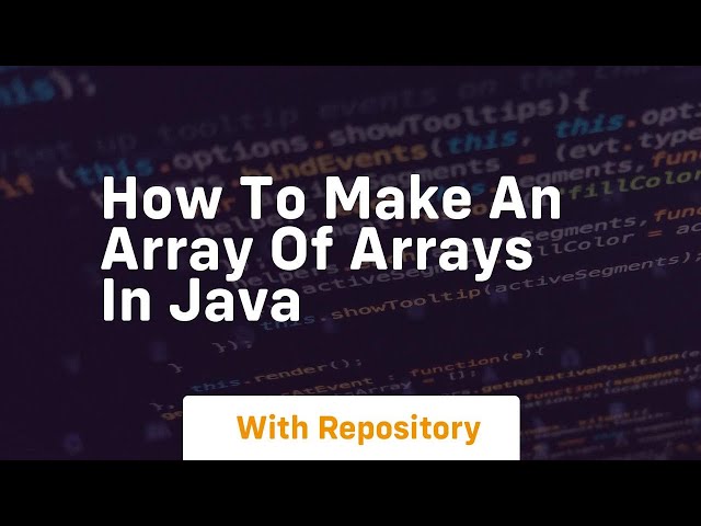 how to make an array of arrays in java
