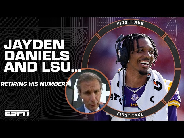 Mad Dog IS MAD about Jayden Daniels wanting his number retired at LSU 😤 | First Take