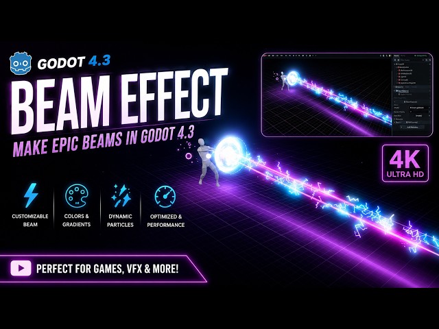 ⚡ Epic Beam Effect Showcase | Godot 4.3