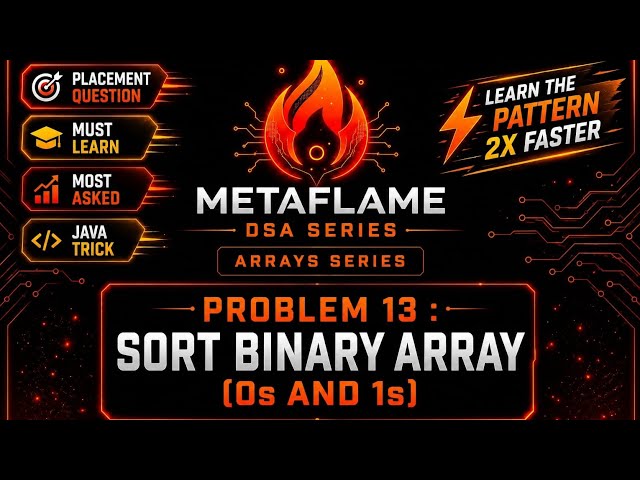 Sort binary array (0s and 1s)🔥| Java dsa in tamil