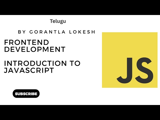 JavaScript Tutorial for Beginner #1: Introduction to JavaScript #telugu #javascript