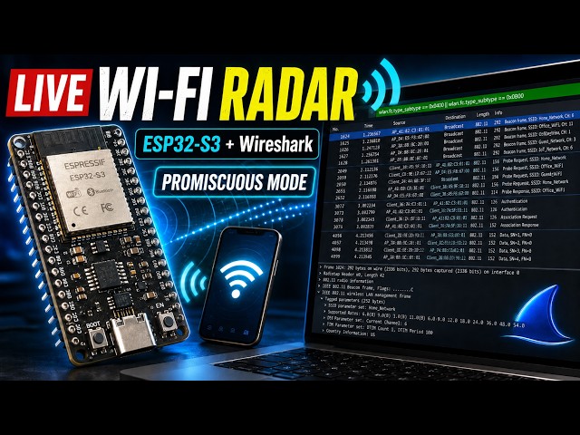 I Built a Live Wi-Fi Packet Monitor with ESP32-S3 | Promiscuous Mode + Wireshark