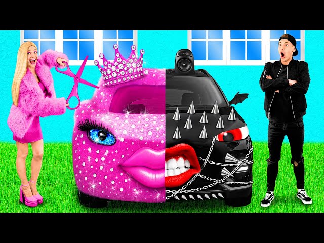 Coche Rosa vs Coche Negro Desafío | Ideas de Bromas Locas PaRaRa Challenge