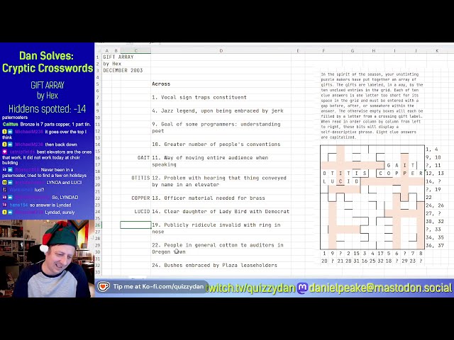Variety Cryptic Crossword: Gift Array