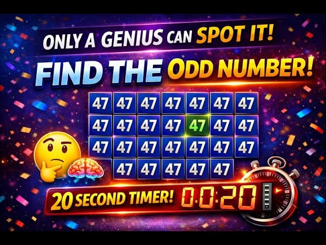 Find the Odd Number Challenge 🧠 | Only Smart People Can Spot It in 20 Seconds!