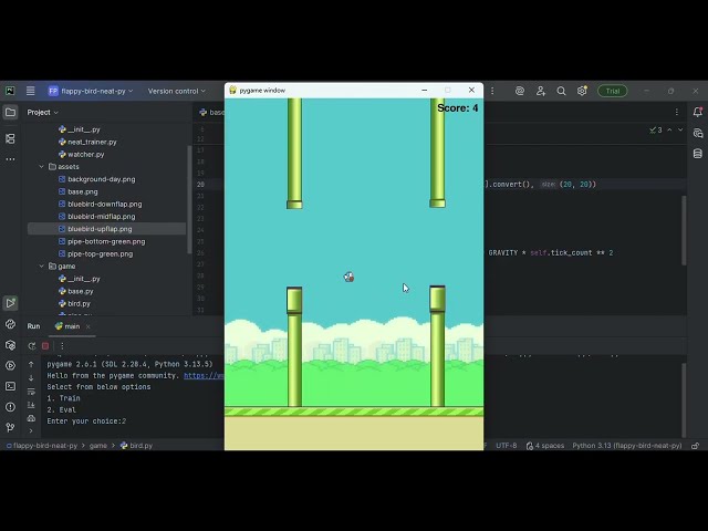5. A.I. Learns to play Flappy Bird | Adding Sprites | Python pygame tutorial #ai