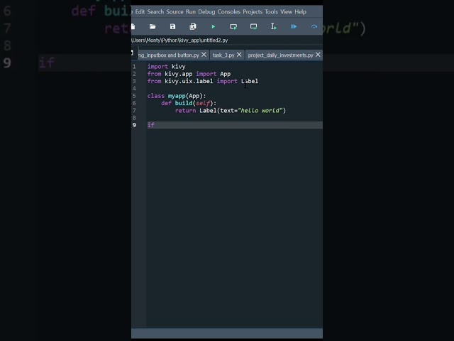First Program with Kivy  #pythonforbeginners #pythonprojects #python3 #python