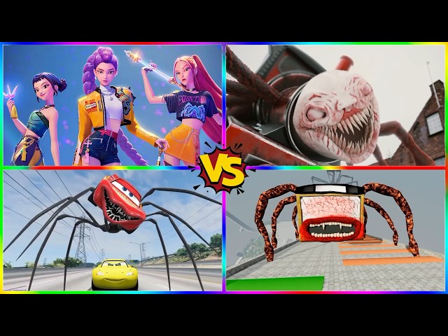 KPOP Demon Hunters  🆚 Choo-Choo Charles 🆚 Spider McQueen EXE 🆚 School Bus Eater 💥 Tiles Hop EDM Rush