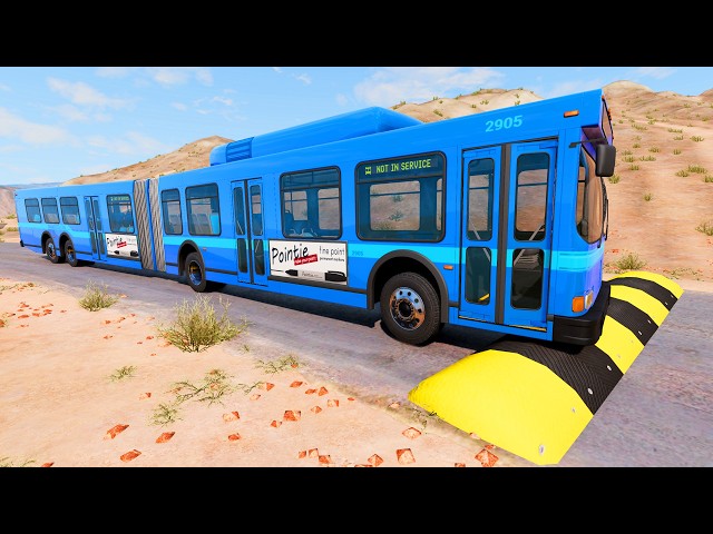 BUS And TRUCKS Vs MASSIVE SPEED BUMPS - BeamNG.Drive