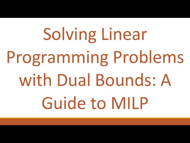 Solving Linear Programming Problems with Dual Bounds: A Guide to MILP