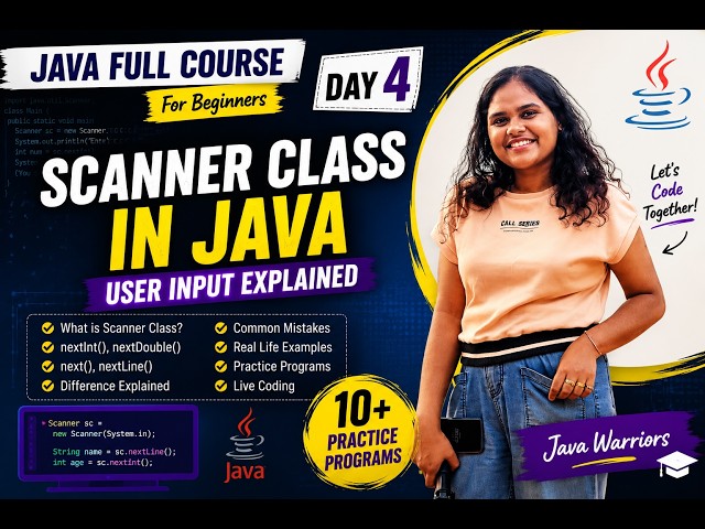 Scanner Class in Java | User Input in Java | Complete Beginner Tutorial | Day 4 #infosys #java #yt