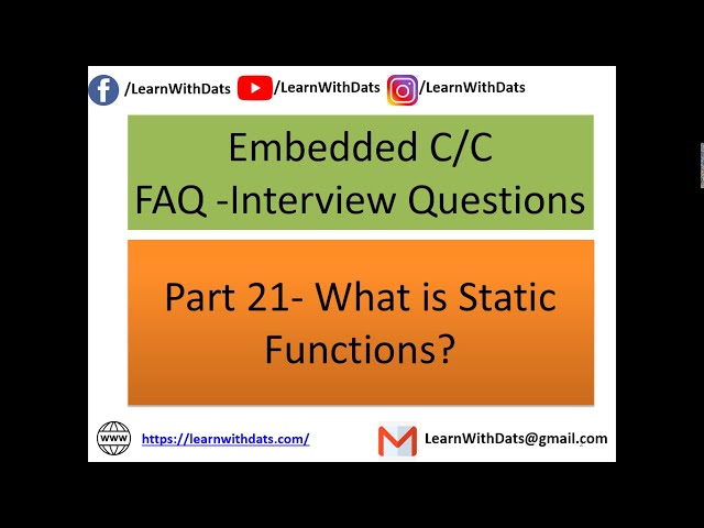 What is Static Functions | Embedded C Interview Questions