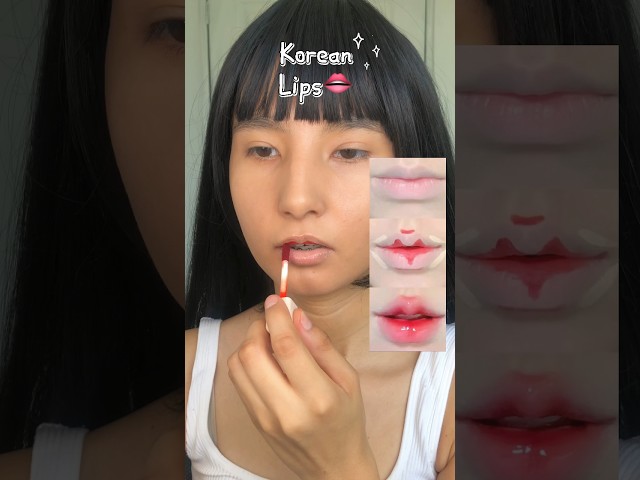 Korean lips, labios coreanos👄 #makeup #koreanmakeup #lips #makeuptutorial