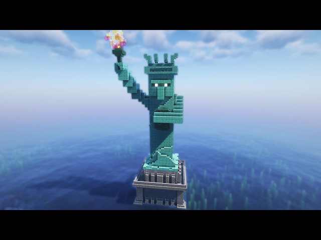 How to Build a Statue of Liberty in Minecraft 1.21 - Minecraft Statue of Liberty Tutorial