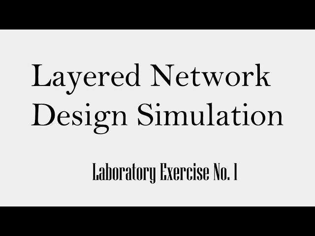 Data Communications and Networking 3-Laboratory Exercise 01