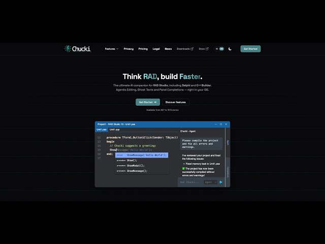 Introducing Chucki: Smart AI IDE Assistance for Delphi & C++Builder
