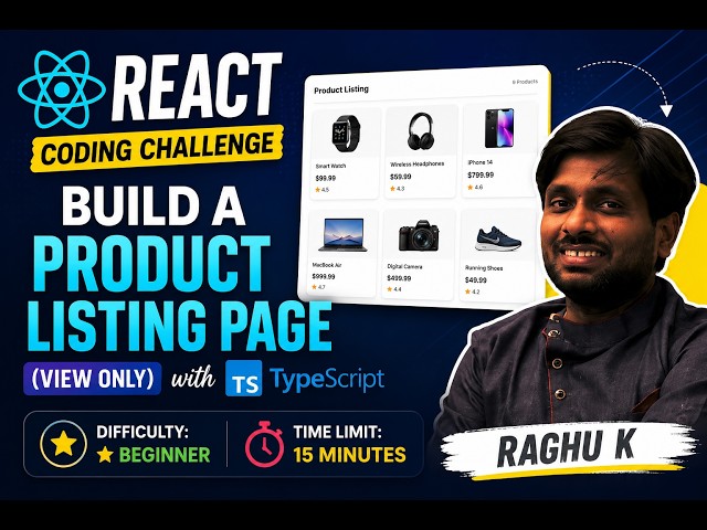 🏅 React Coding Challenge 5 ( 🔥 TypeScript🔥  ) || ✅ Build a Product Listing Page (View Only )