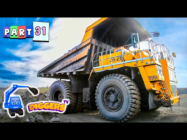 Trucks For Kids 🦺 Truck Loading, Excavators, Learn Colors & Numbers, Dump Trucks