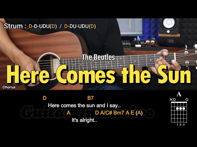 Here Comes the Sun - The Beatles | EASY Guitar Tutorial with Chords - Guitar Lessons