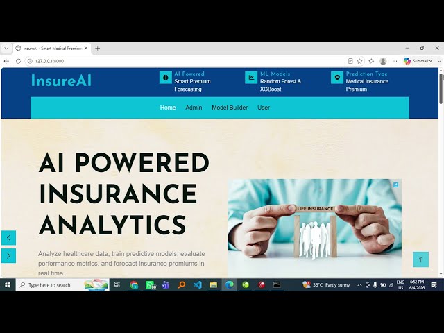 InsureAI Smart Medical Premium Forecasting Framework Using Machine Learning || Python | Django