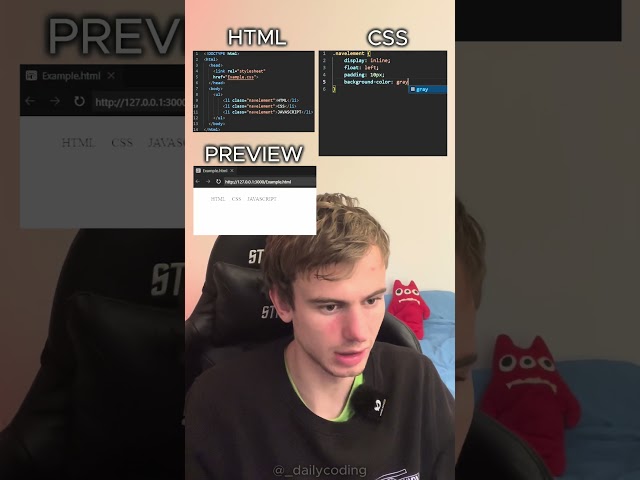 How to code a navbar in HTML and CSS #frontenddeveloper