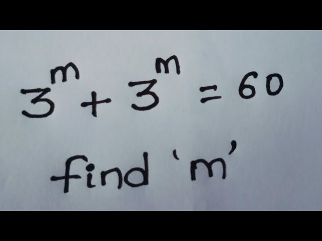 How to solve this exponential problem | A nice exponential problem | find the m value #education