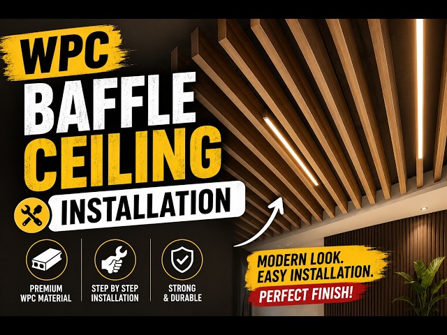 How to install WPC Baffle ceiling  | baffle ceiling |wpc| installation | office decor | home decor