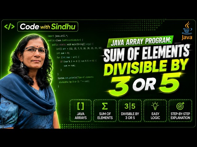 Java Array Program: Sum of Elements Divisible by 3 or 5
