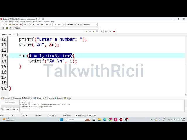 13 — For Loop User Input