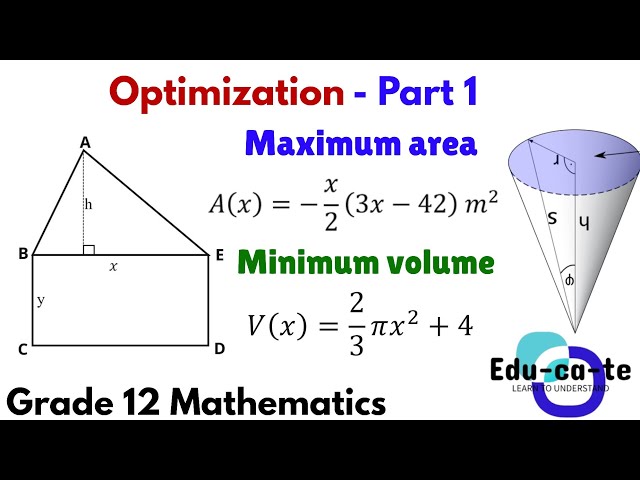 Optimization - Areas & Volumes (Calculus grade 12)
