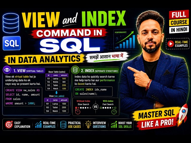 VIEW and INDEX Commands in SQL for Data Analytics | Full Course