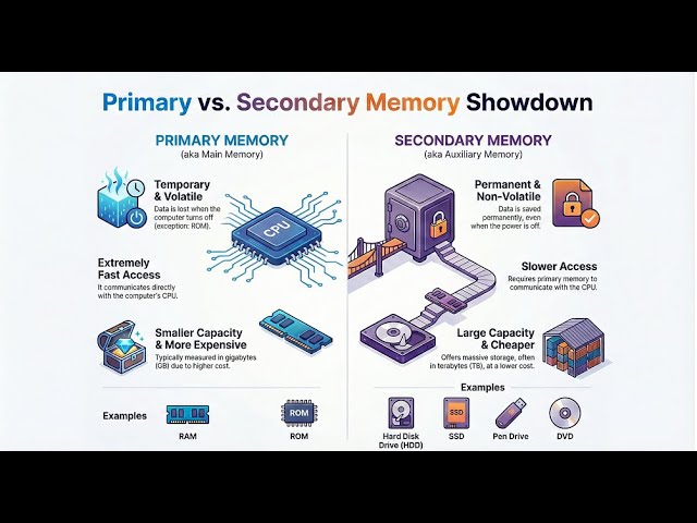 Primary vs Secondary Memory | Computer Basics | Best Learning Videos for Kids | Apna Schools English